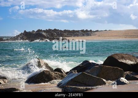 Felsiger Strand am Meer von Cortez in Cabo San Lucas, Mexiko Stockfoto