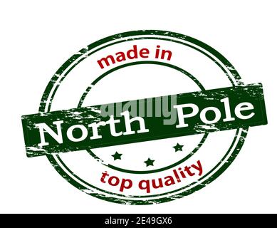 Stempel mit Text in North Pole aus Inside, Vector Illustration Stockfoto