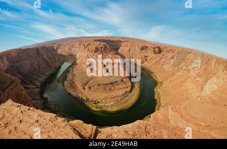 Der berühmte Horseshoe Bend in Page, AZ Stockfoto