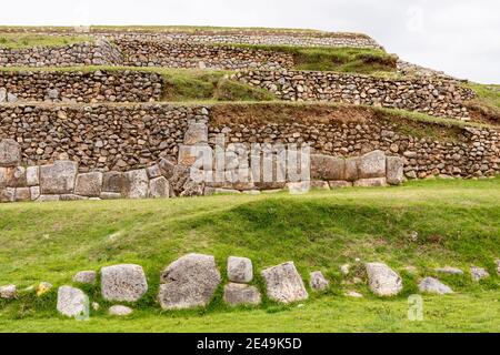 Archäologische Stätte von Sacsayhuaman im Heiligen Tal von Peru Stockfoto