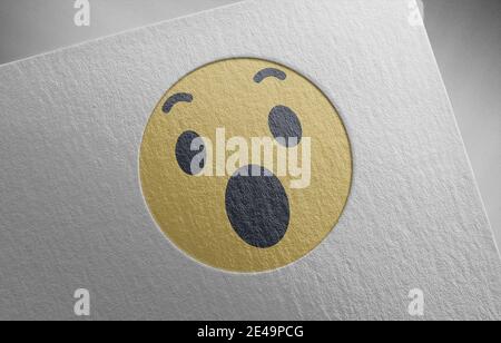 Emoji-Logo auf Papiertextur-Illustration Stockfoto