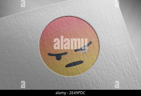Emoji-Logo auf Papiertextur-Illustration Stockfoto