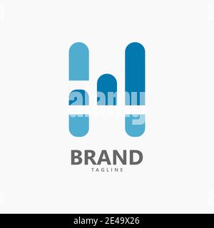 BUCHSTABE H SIGNAL NETZWERK INTERNET LOGO VEKTOR VORLAGE GEEIGNET FÜR INTERNETDIENSTANBIETER Stock Vektor
