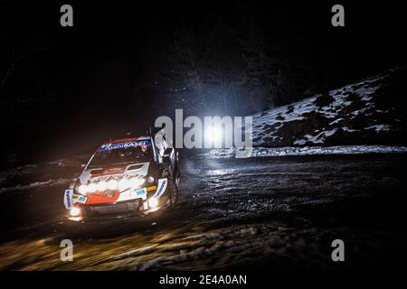 33 Elfyn EVANS (GBR), Scott MARTIN (GBR), TOYOTA GAZOO RACING WRT TOYOTA Yaris WRC, Aktion während der WRC World Rally Car Championship 2021, Rallye Monte Carlo am 20. Bis 24. Januar 2021 in Monaco - Foto Bastien Roux / DPPI / LM Stockfoto