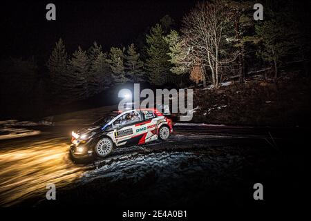 01 Sebastien OGIER (FRA), Julien INGRASSIA (FRA), TOYOTA GAZOO RACING WRT, TOYOTA Yaris WRC, Aktion während der WRC World Rally Car Championship 2021, Rallye Monte Carlo am 20. Bis 24. Januar 2021 in Monaco - Foto Bastien Roux / DPPI / LM Stockfoto