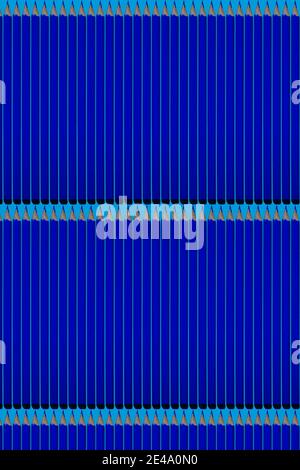 Muster aus dunkelblauen Bleistiften auf blauem Hintergrund Stockfoto