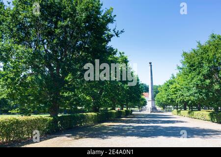 Putbus, Obelisk im Zirkus, Ostsee, Rügeninsel, Mecklenburg-Vorpommern / Mecklenburg-Vorpommern, Deutschland Stockfoto