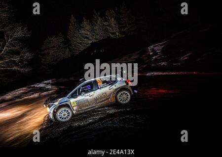 55 Yoann BONATO (FRA), Benjamin BOULLOUD (FRA), CITROEN C3, RC2 Rally2, Aktion während der WRC World Rally Car Championship 2021, Rallye Monte Carlo am 20. Bis 24. Januar 2021 in Monaco - Foto Bastien Roux / DPPI / LiveMedia Stockfoto