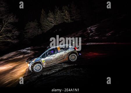 55 Yoann BONATO (FRA), Benjamin BOULLOUD (FRA), CITROEN C3, RC2 Rally2, Aktion während der WRC World Rally Car Championship 2021, Rallye Monte Carlo am 20. Bis 24. Januar 2021 in Monaco - Foto Bastien Roux / DPPI / LM Stockfoto