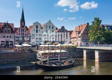 Lüneburg, Alter Hafen, Boote Ilmenau-Ever und Stecknitz-Prahm, Lüneburger Heide / Lüneburger Heide, Niedersachsen / Niedersachsen, Deutschland Stockfoto