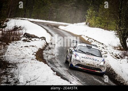 47 Raphael ASTIER (FRA), Frederic VAUCLARE (FRA), ALPINE A110, RGT RGT Autos, Aktion während der WRC World Rally Car Championship 2021, Rallye Monte Carlo am 20. Bis 24. Januar 2021 in Monaco - Foto Bastien Roux / DPPI / LiveMedia Stockfoto