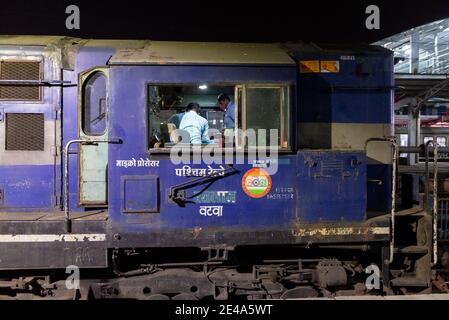 Seitenansicht der Lok-Pilotenkabine von Indian Lokomotive Baureihe WDM-3A Stockfoto