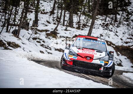 33 Elfyn EVANS (GBR), Scott MARTIN (GBR), TOYOTA GAZOO RACING WRT TOYOTA Yaris WRC, Aktion während der WRC World Rally Car Championship 2021, Rallye Monte Carlo am 20. Bis 24. Januar 2021 in Monaco - Foto Bastien Roux / DPPI / LM Stockfoto