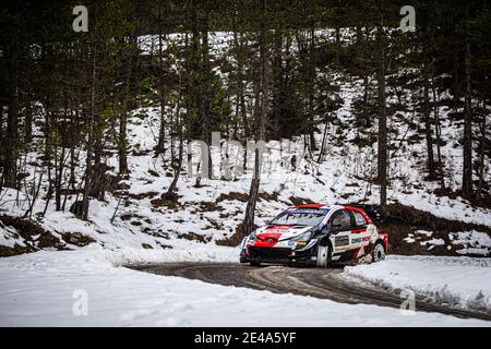 01 Sebastien OGIER (FRA), Julien INGRASSIA (FRA), TOYOTA GAZOO RACING WRT, TOYOTA Yaris WRC, Aktion während der WRC World Rally Car Championship 2021, Rallye Monte Carlo am 20. Bis 24. Januar 2021 in Monaco - Foto Bastien Roux / DPPI / LM Stockfoto