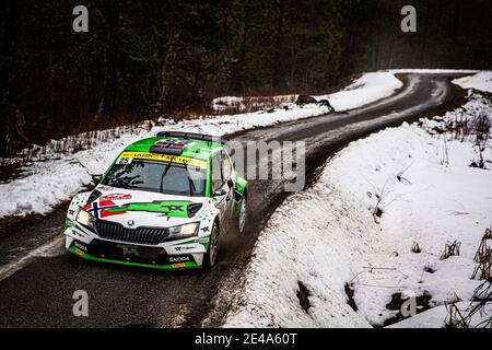 25 Andreas MIKKELSEN (NOR), Ola FLOENE (NOR), TOKSPORT WRT SKODA Fabia Evo, RC2 Rally2, Aktion während der WRC World Rally Car Championship 2021, Rallye Monte Carlo am 20. Bis 24. Januar 2021 in Monaco - Foto Bastien Roux / DPPI / LM Stockfoto