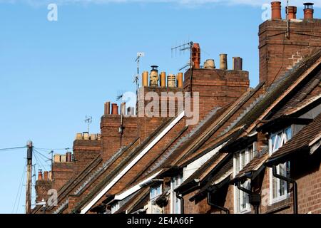 Reihenhäuser in Leamington Spa, Warwickshire, Großbritannien Stockfoto