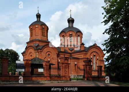 Orthodoxe Kirche st. Nicholas in Białowieża in Polen. Stockfoto