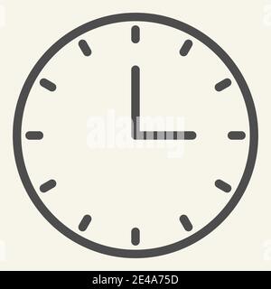 Uhrzeilensymbol. Zeitvektordarstellung isoliert auf weiß. Watch outline Stil Design, für Web und App entwickelt. Eps 10. Stock Vektor