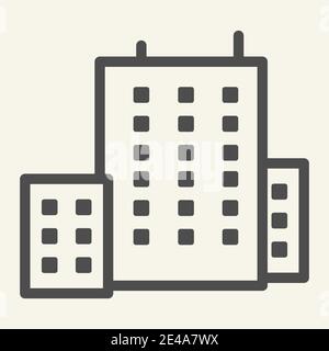 Symbol für Bürogebäude. Architekturvektordarstellung isoliert auf Weiß. Home Outline Stil Design, für Web und App entwickelt. Eps 10. Stock Vektor