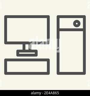 Symbol für die Computerzeile. PC-Vektorgrafik isoliert auf Weiß. Design im Desktop-Design für Web und App. Eps 10. Stock Vektor