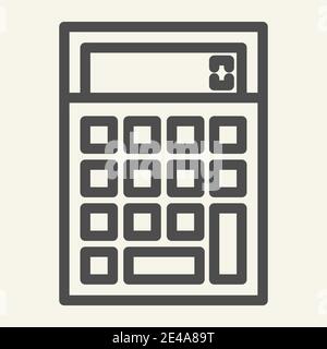 Symbol für die Rechnerzeile. Abbildung des Abrechnungsvektors in Weiß isoliert. Berechnen Sie Umrissstil Design, für Web und App entwickelt. Eps 10. Stock Vektor