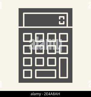 Symbol für den Taschenrechner. Abbildung des Abrechnungsvektors in Weiß isoliert. Berechnen Sie Glyphen Stil Design, für Web und App entwickelt. Eps 10. Stock Vektor