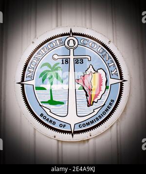 Monroe County, Board of Commissioners Seal, Historic Key West, Florida. Urlaubsziel. Stockfoto