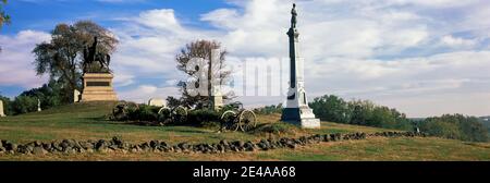 Major General Winfield Scott Hancock Equestrian Monument im Gettysburg National Military Park, Gettysburg, Pennsylvania, USA Stockfoto