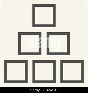 Symbol für die quadratische Diagrammlinie. Diagramm Vektordarstellung isoliert auf weiß. Pyramid Outline Design, entworfen für Web und App. Eps 10. Stock Vektor