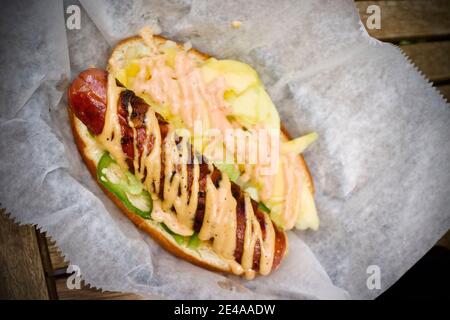 Garbo's Grill in Key West, Florida, FL USA. Südlichster Punkt in den kontinentalen USA. Insel Urlaubsziel für entspannten Tourismus. Stockfoto