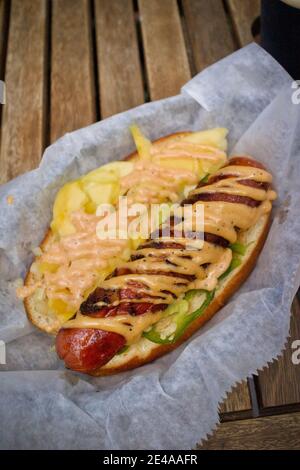 Garbo's Grill in Key West, Florida, FL USA. Südlichster Punkt in den kontinentalen USA. Insel Urlaubsziel für entspannten Tourismus. Stockfoto