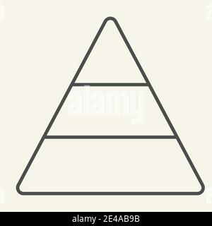 Symbol für dünne Pyramiden. Vektordarstellung für Berichte auf Weiß isoliert. Triangle Chart Outline Style Design, entwickelt für Web und App. Eps 10. Stock Vektor