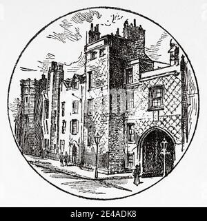 Lincoln's Inn. Szene aus dem düsteren Haus von Charles Dickens (London, 1852-1853) Satire Roman über die Missetaten am Court of Chancery Stockfoto