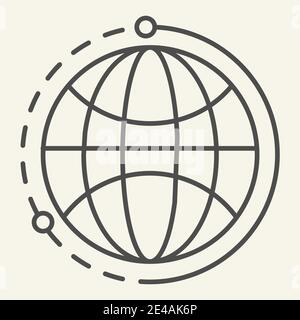 Symbol für dünne Linien der Welt. Vektordarstellung des Planeten isoliert auf Weiß. Earth Outline Style Design, entwickelt für Web und App. Eps 10. Stock Vektor