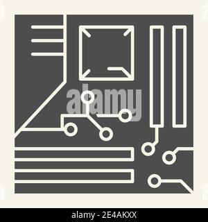 Symbol für die CPU-Volumenkörper. Mikroprozessor Vektorgrafik isoliert auf weiß. Circuit Glyph Stil Design, für Web und App entwickelt. Eps 10. Stock Vektor