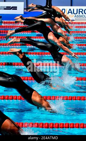 Atmosphäre während der Serie bei der 13. 'Fina' Schwimmweltmeisterschaft, in Rom, Italien, am 26. Juli 2009. Foto von Christophe Guibbaud/Cameleon/ABACAPRESS.COM Stockfoto