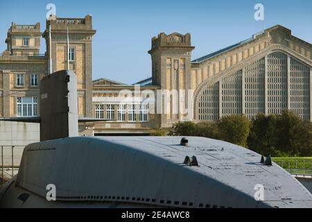 Das französische Atom-U-Boot La Redoutable befindet sich im Cite de la Mer Museum, Cherbourg-Octeville, Manche, Normandie, Frankreich Stockfoto