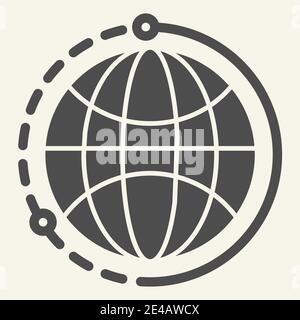 Einfarbig-Symbol für die Welt. Vektordarstellung des Planeten isoliert auf Weiß. Earth Glyph Style Design, entwickelt für Web und App. Eps 10. Stock Vektor