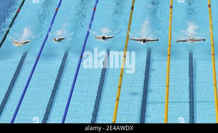 Atmosphäre in der 200m Schmetterlingsserie der Männer während der 13. 'FINA' Weltmeisterschaft im Schwimmen, in Rom, Italien, am 28. Juli 2009. Foto von Christophe Guibbaud/Cameleon/ABACAPRESS.COM Stockfoto