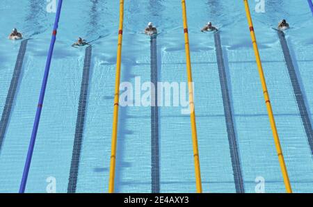 Atmosphäre während der 200m Breastroke-Serie der Frauen bei der 13. 'FINA'-Schwimmweltmeisterschaft, in Rom, Italien, am 30. Juli 2009. Foto von Christophe Guibbaud/Cameleon/ABACAPRESS.COM Stockfoto