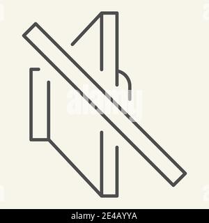 Kein Ton dünne Linie Symbol. Keine Volumenvektordarstellung auf Weiß isoliert. Mute Outline Design, entwickelt für Web und App. Eps 10. Stock Vektor