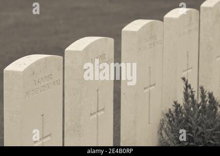 Kanadischer Friedhof Nummer 2 in Vimy Ridge National Historic Site of Canada, Vimy, Pas-De-Calais, Nord-Pas-De-Calais, Frankreich Stockfoto