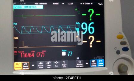 Vitalparameter, Reanimationseinheit, ambulante Chirurgie, São Paulo, Brasilien Stockfoto