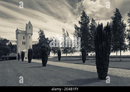 Denkmal für die britische 36. Ulster Division im Ersten Weltkrieg, der Ulster Memorial Tower, Thiepval, Somme Battlefields, Picardie, Frankreich Stockfoto