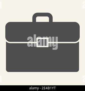 Symbol für Aktenkoffer. Vektorgrafik Beutel isoliert auf weiß. Portfolio Glyph Stil Design, für Web und App entwickelt. Eps 10. Stock Vektor