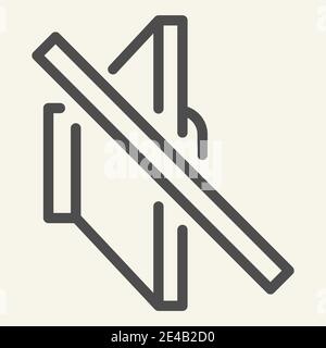 Symbol für keine Tonlinie. Keine Volumenvektordarstellung auf Weiß isoliert. Mute Outline Design, entwickelt für Web und App. Eps 10. Stock Vektor