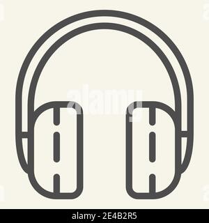 Symbol für die Kopfhörerleitung. Vektorgrafik Headset isoliert auf Weiß. Sound Outline Style Design, entwickelt für Web und App. Eps 10. Stock Vektor