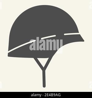 Festes Symbol für Hut. Helmvektordarstellung isoliert auf weiß. Design im Glyphen-Stil, entwickelt für Web und App. Eps 10. Stock Vektor