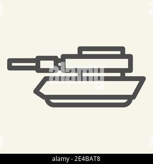 Symbol für Tankzeile. Panzer Vektor-Illustration isoliert auf weiß. Maschine Umriss Stil Design, für Web und App entwickelt. Eps 10. Stock Vektor