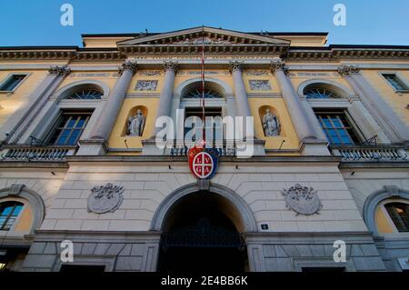 Lugano, Tessin, Schweiz - 12. Januar 2021 : Blick in die wunderschöne Altstadt von Lugano in der Schweiz Stockfoto